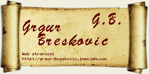 Grgur Brešković vizit kartica